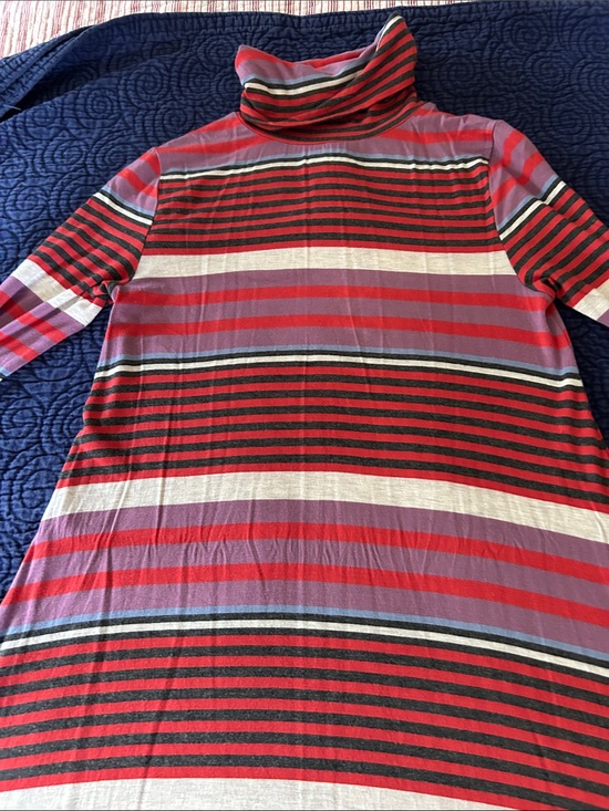Anthropologie Dresses & Skirts - Anthropologie Red, Purple & Black Striped Turtleneck Kids Dress